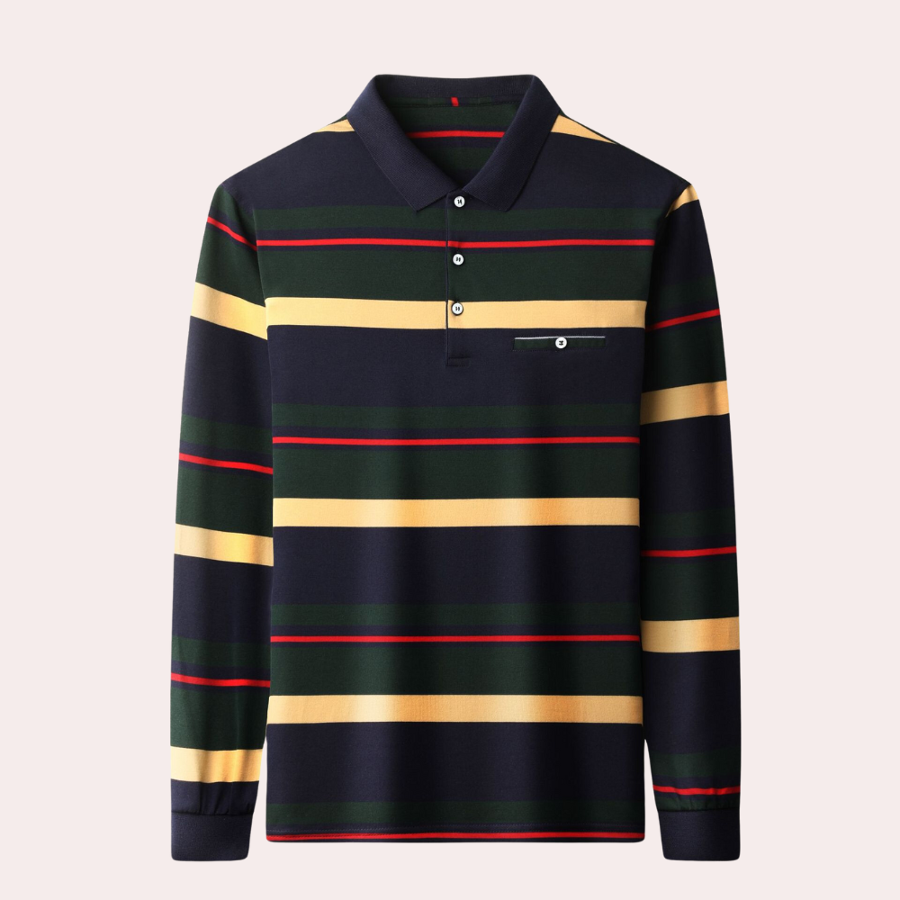 Heren Longsleeve T-Shirt Gestreept Casual 1
