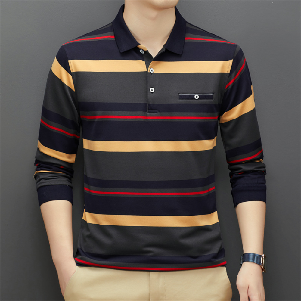 Heren Longsleeve T-Shirt Gestreept Casual 4
