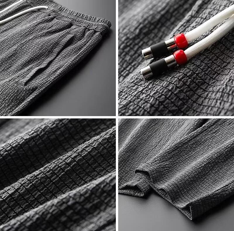 Heren Loungewear Set V-hals Lange Mouwen Katoen Linnen Mix 3