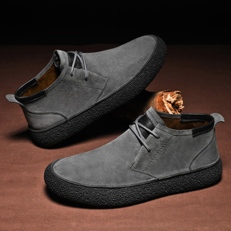Heren Mid-Top Loafers met Textuurzool en Vetersluiting 2