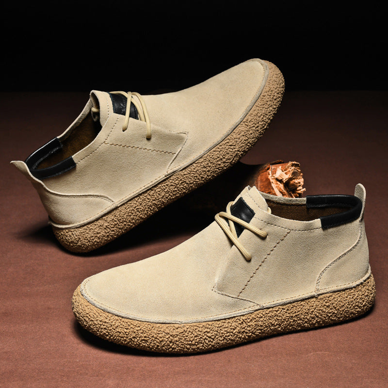 Heren Mid-Top Loafers met Textuurzool en Vetersluiting 3