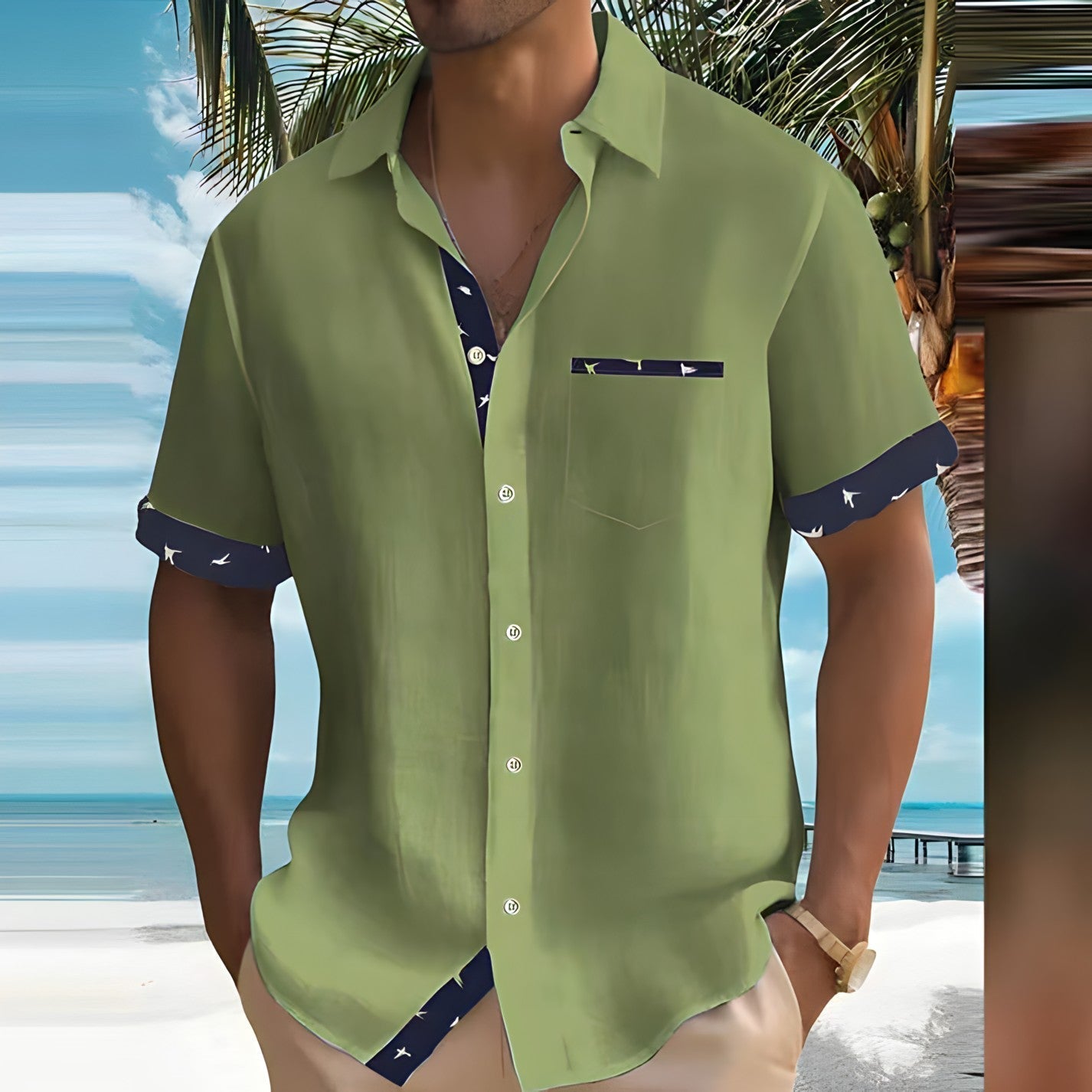 Heren Overhemd Casual Stijl Ademend Materiaal 4