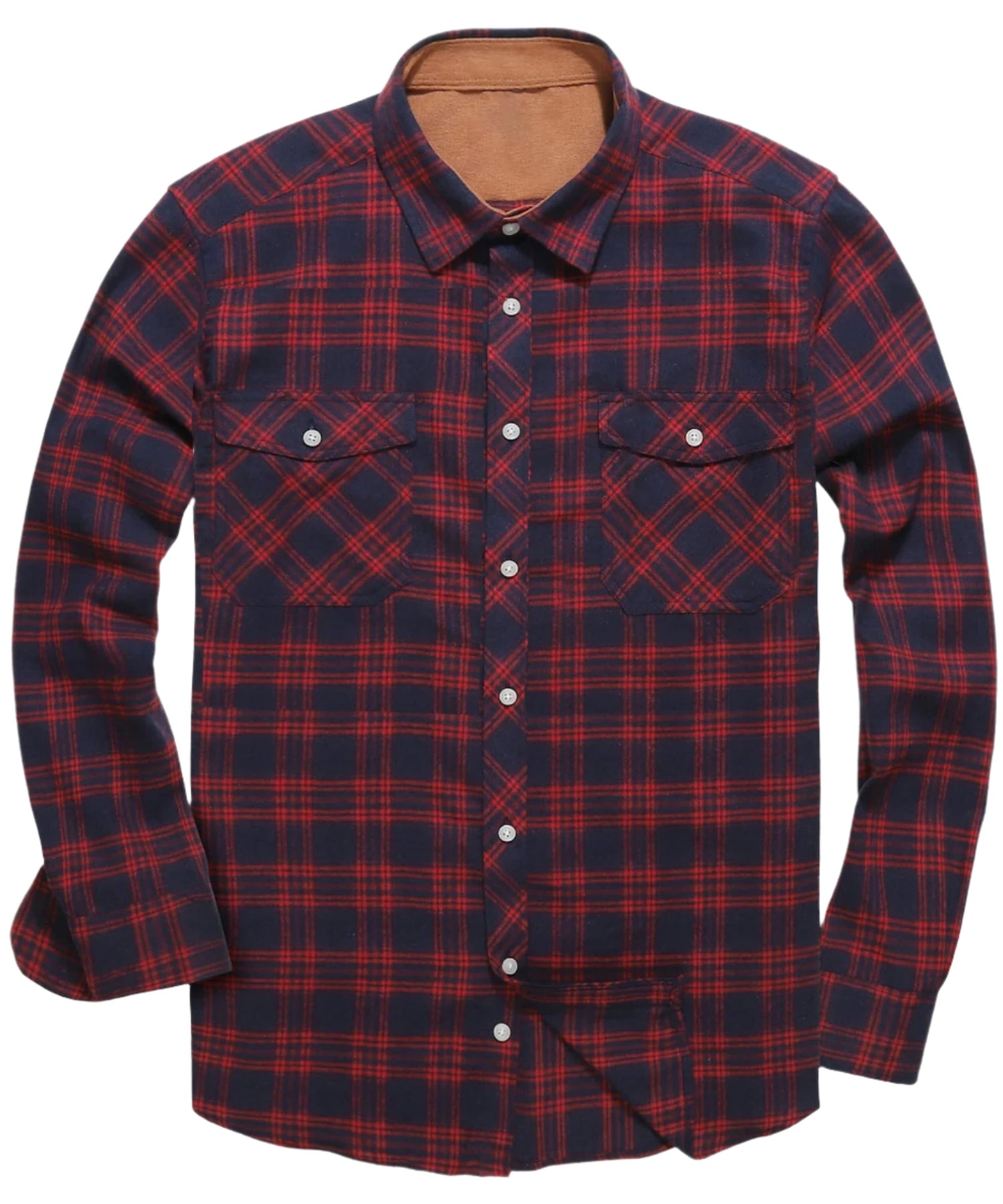 Heren Overhemd Klassiek Ruitpatroon Polyester en Rayon 0