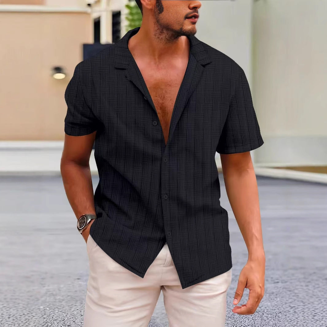 Heren Overhemd Knoopsluiting Casual Korte Mouwen 1