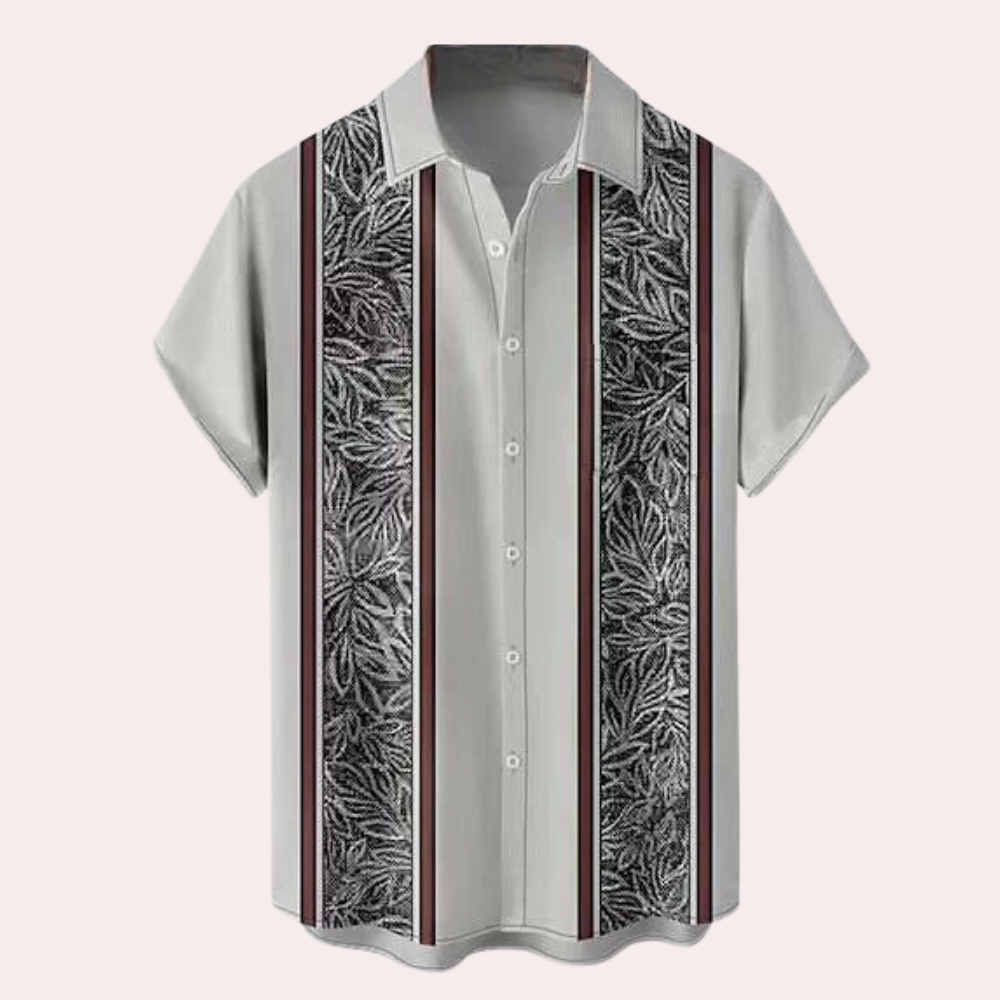 Heren Overhemd Korte Mouwen Retro Stijlvol 4