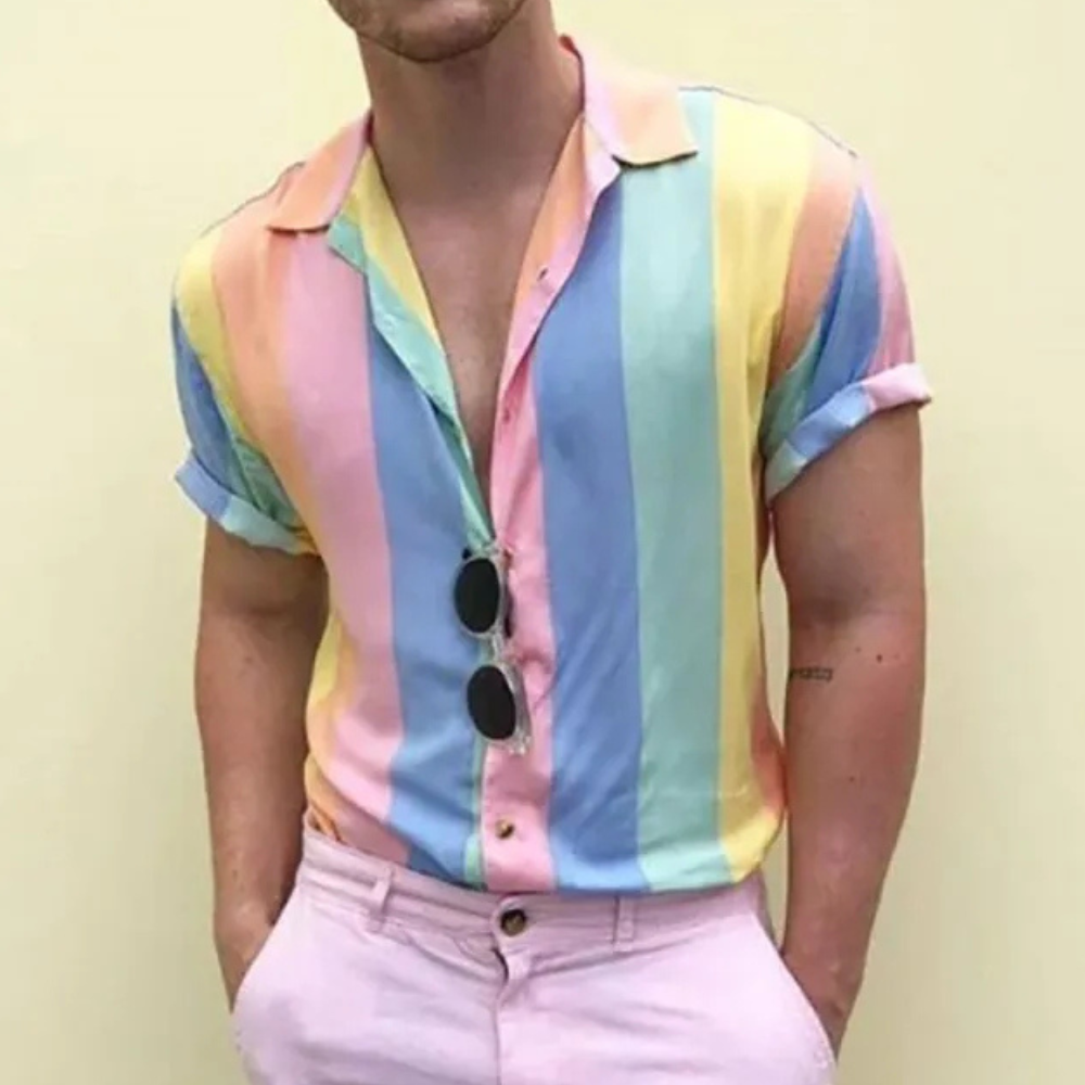 Heren Overhemd Met Kleurrijke Strepen 0