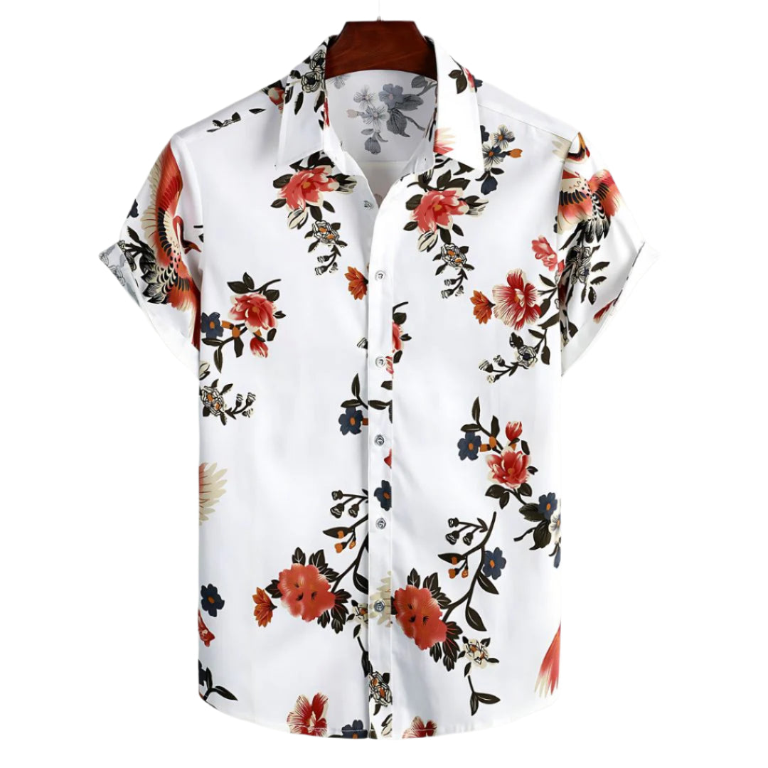Heren Overhemd Met Vrolijke Bloemenprint 0