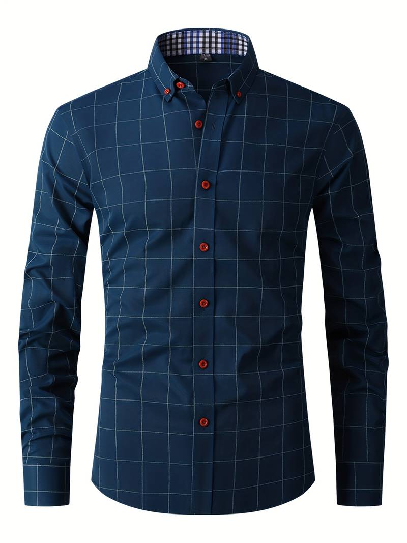 Heren Overhemd Slim Fit Katoen-Polyester Ademend Design 4