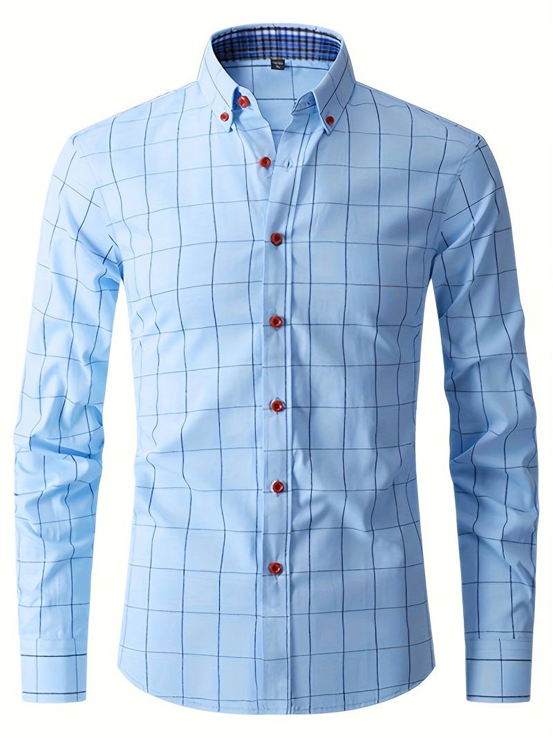 Heren Overhemd Slim Fit Katoen-Polyester Mix voor Formele en Casual Stijl 6