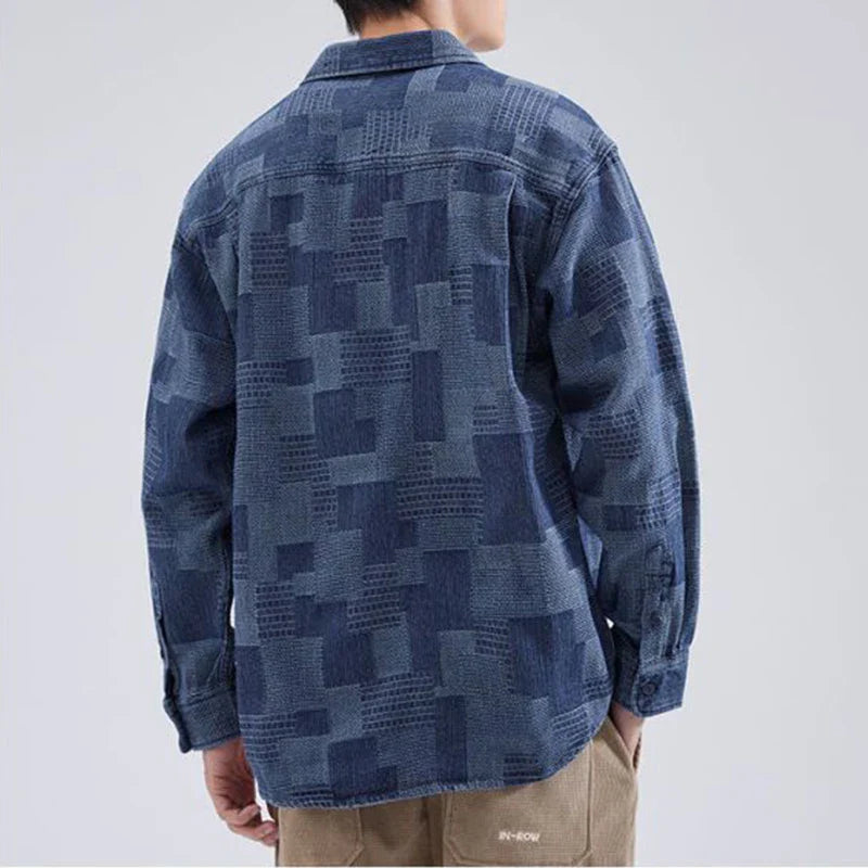Heren Overshirt Casual Abstract Katoen 1