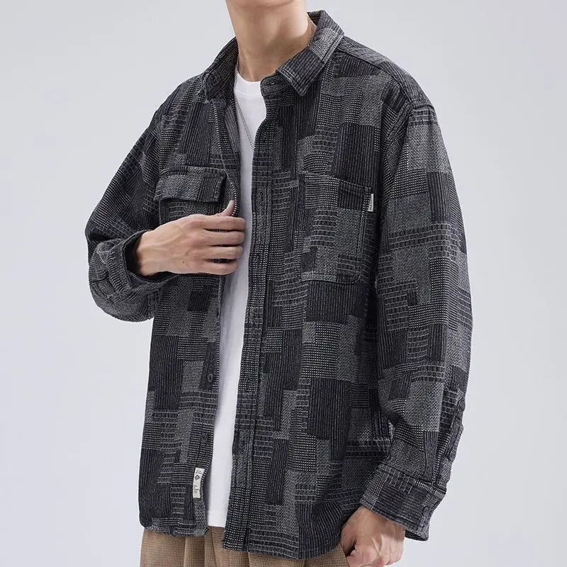 Heren Overshirt Casual Abstract Katoen 2