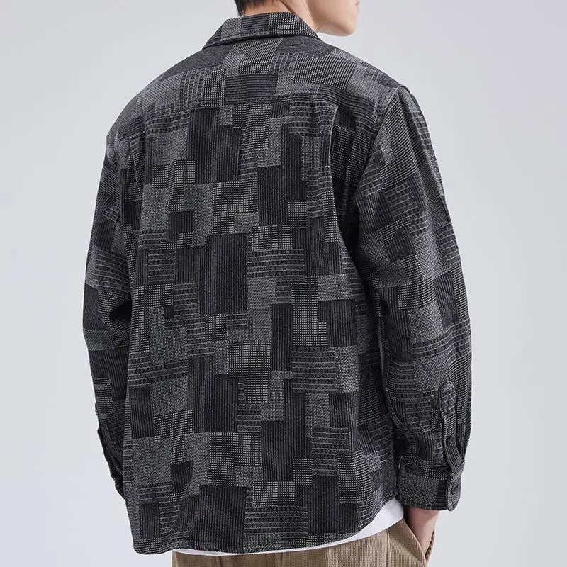 Heren Overshirt Casual Abstract Katoen 3
