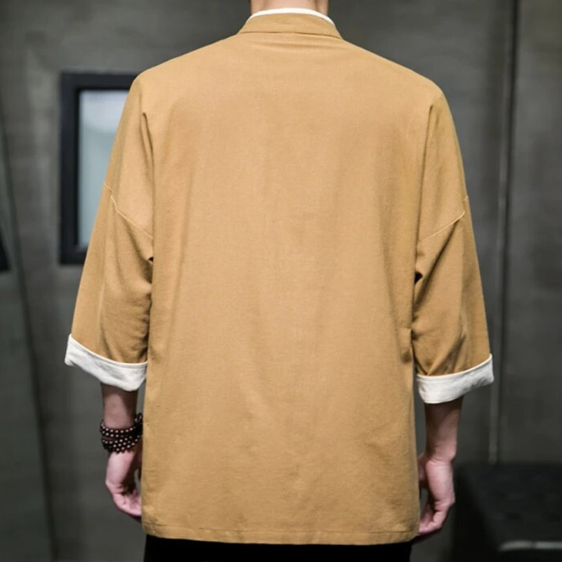 Heren Overshirt Japanse Stijl Katoen Linnen Mix 3