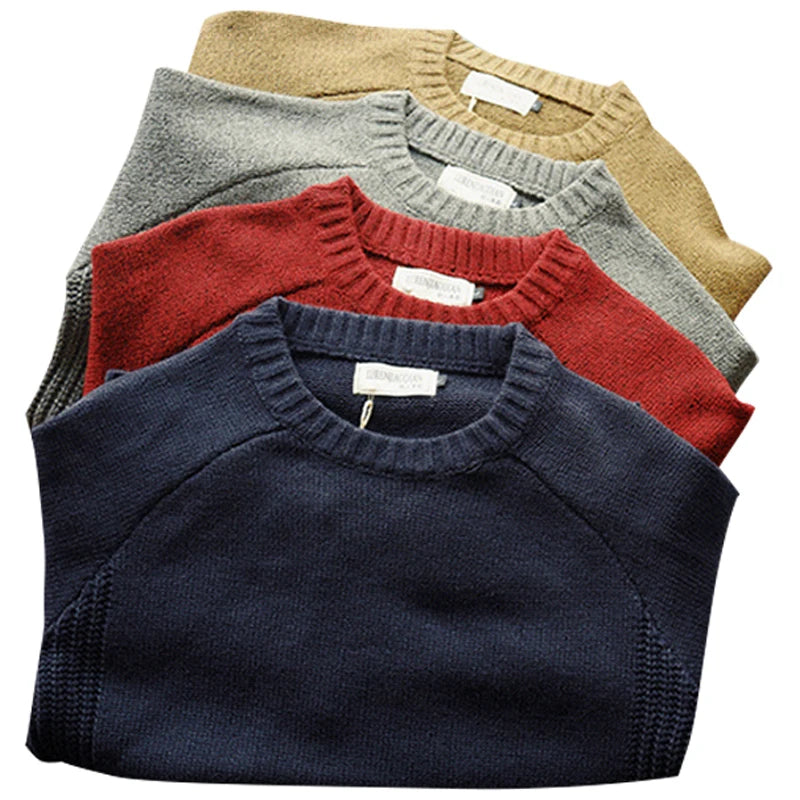 Heren Oversized Trui Gebreid Casual Patch Design 1