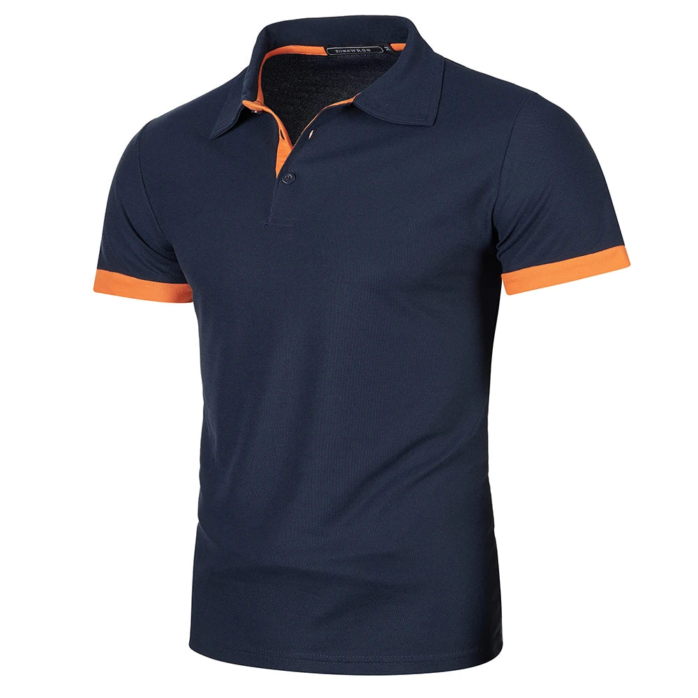 Heren Polo Korte Mouwen Contrastkleur Casual Poloshirt 11