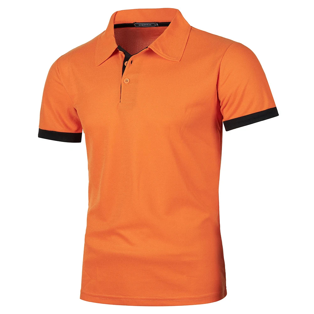Heren Polo Korte Mouwen Contrastkleur Casual Poloshirt 3
