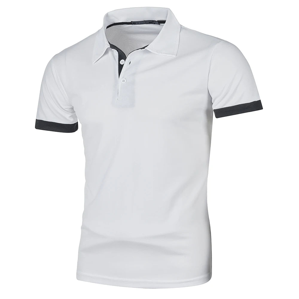 Heren Polo Korte Mouwen Contrastkleur Casual Poloshirt 4
