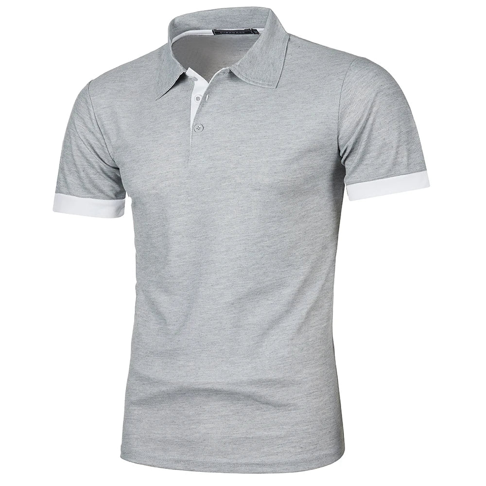 Heren Polo Korte Mouwen Contrastkleur Casual Poloshirt 6