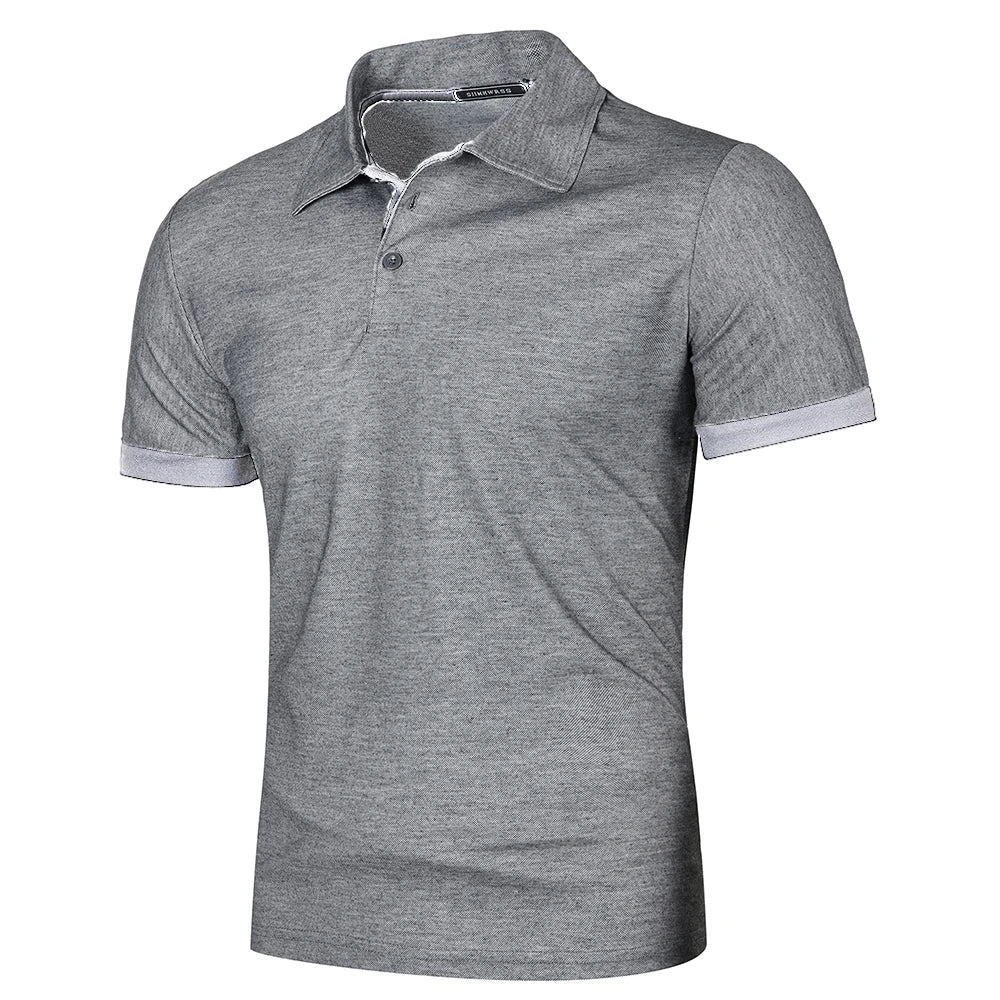Heren Polo Korte Mouwen Contrastkleur Casual Poloshirt 7