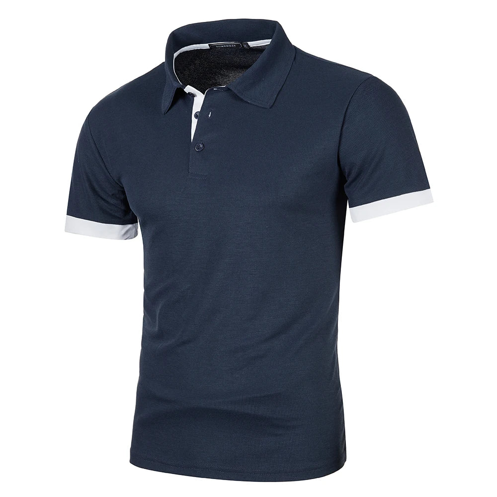 Heren Polo Korte Mouwen Contrastkleur Casual Poloshirt 8