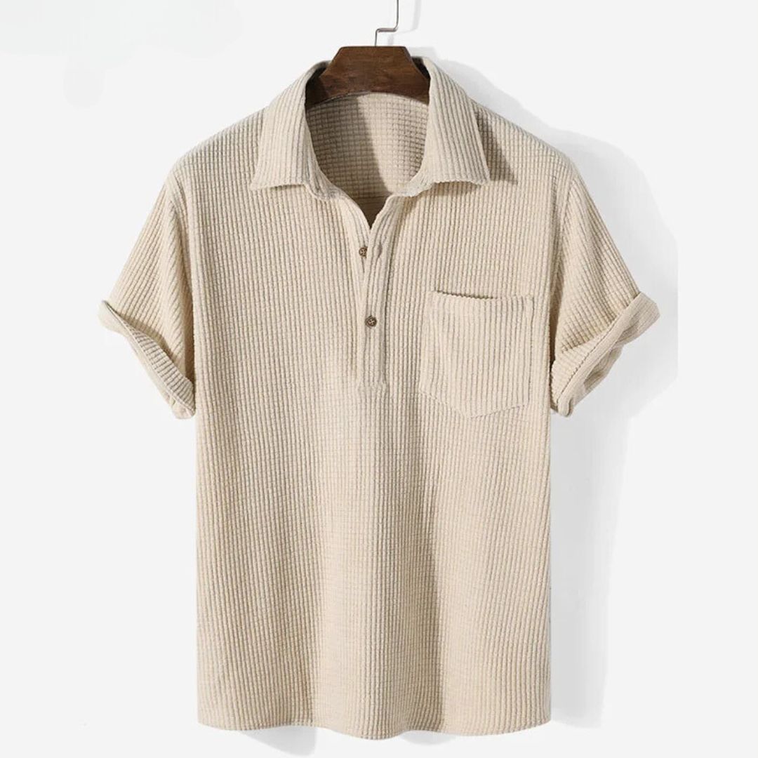 Heren Polo Relaxed Textuur Gebreid Casual Poloshirt 2