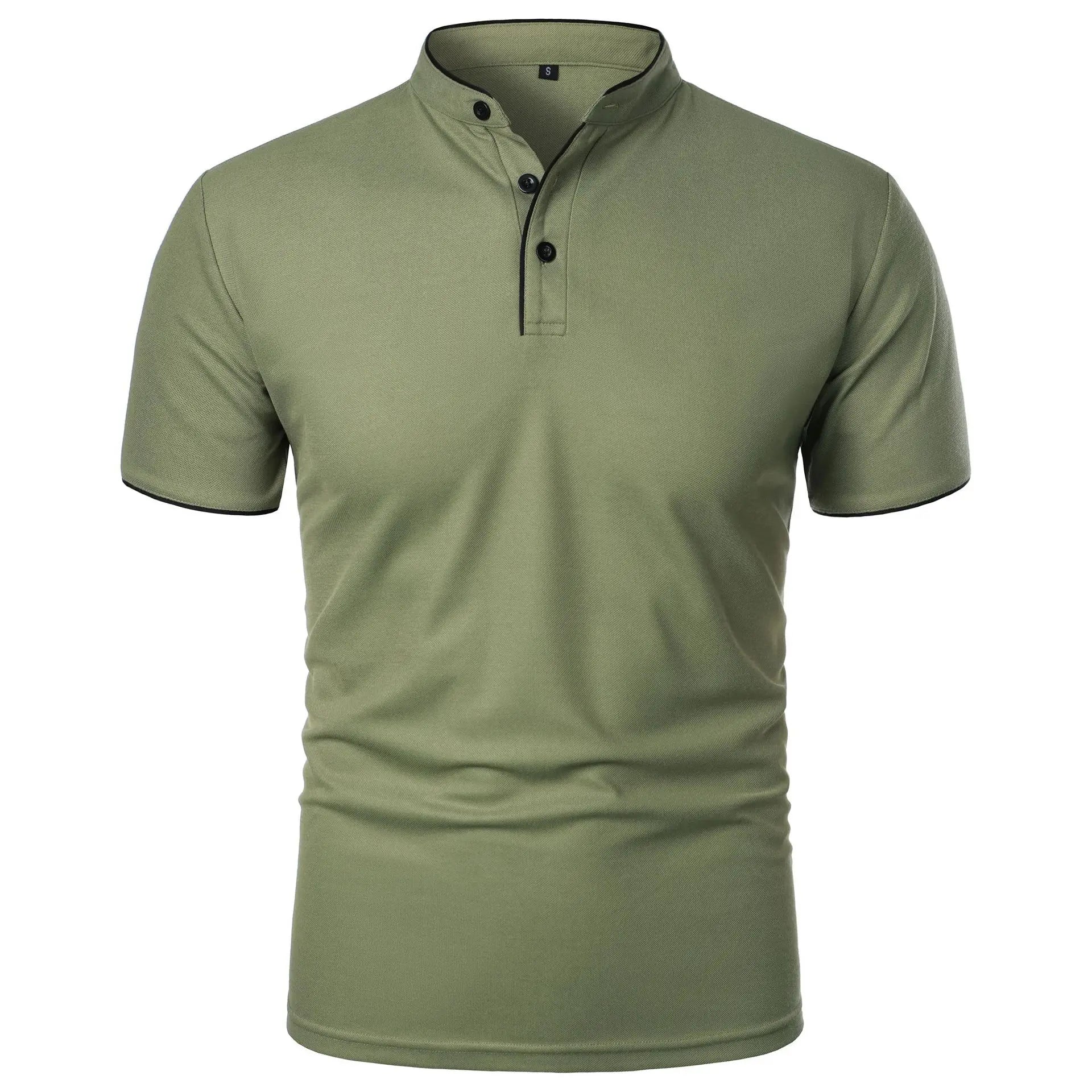 Heren Polo Shirt Korte Mouwen Casual Stijl Ademend Katoen 3