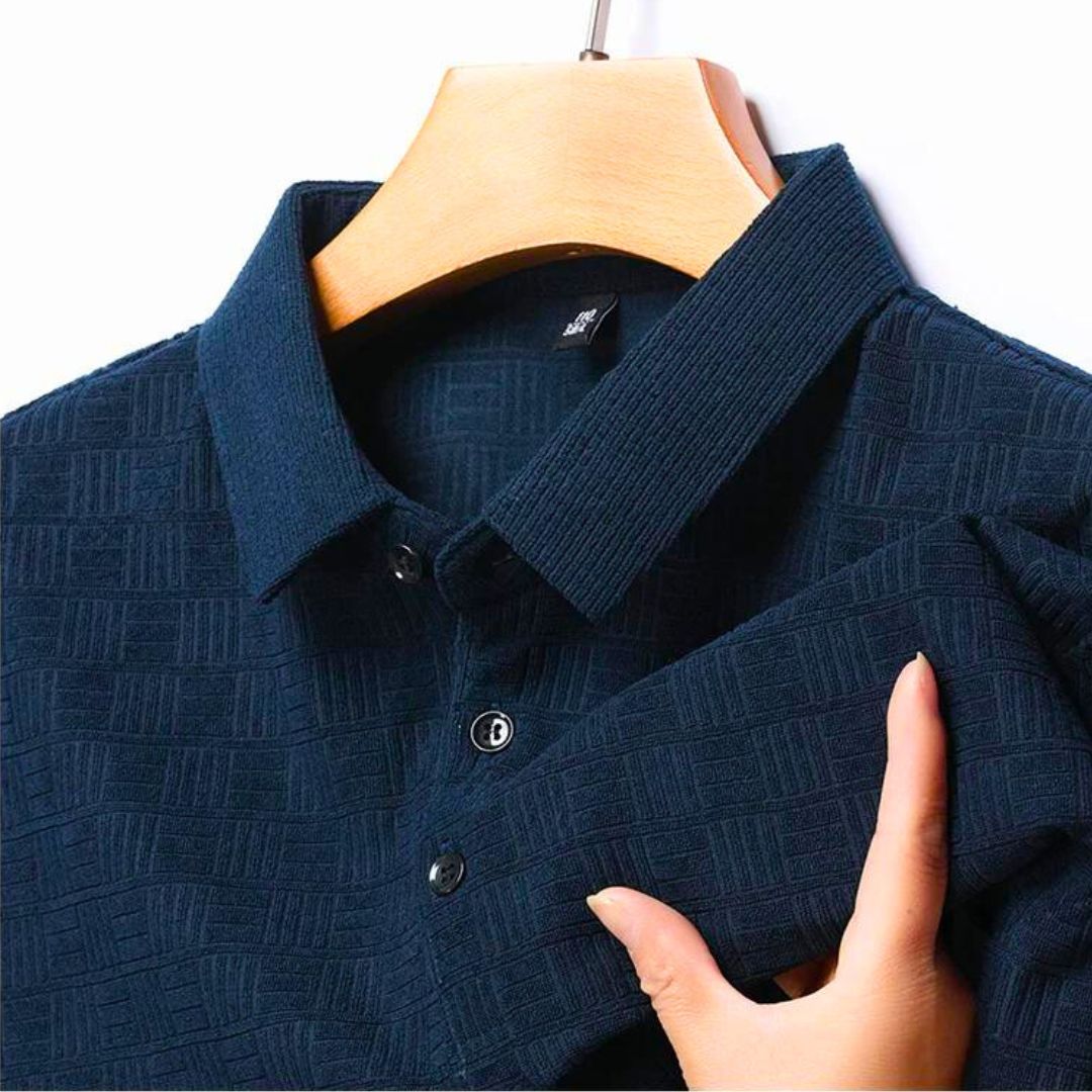 Heren Polo Shirt Ruitpatroon Katoenmix Casual Comfortabel 2