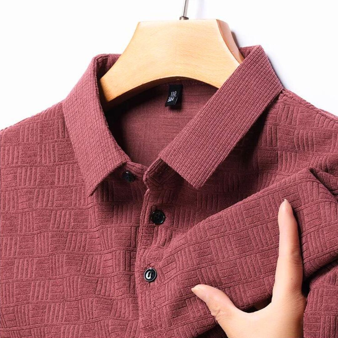 Heren Polo Shirt Ruitpatroon Katoenmix Casual Comfortabel 3