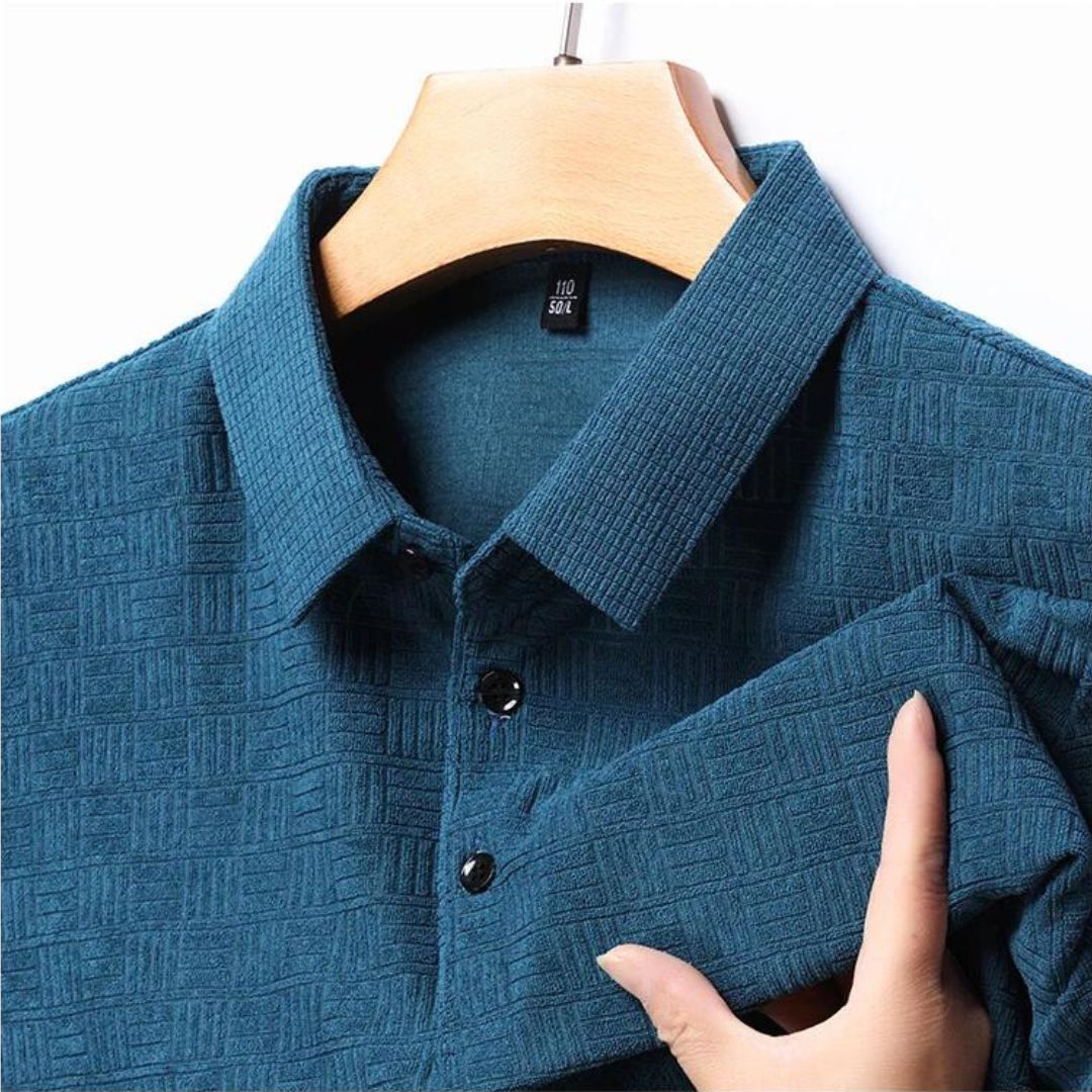 Heren Polo Shirt Ruitpatroon Katoenmix Casual Comfortabel 4