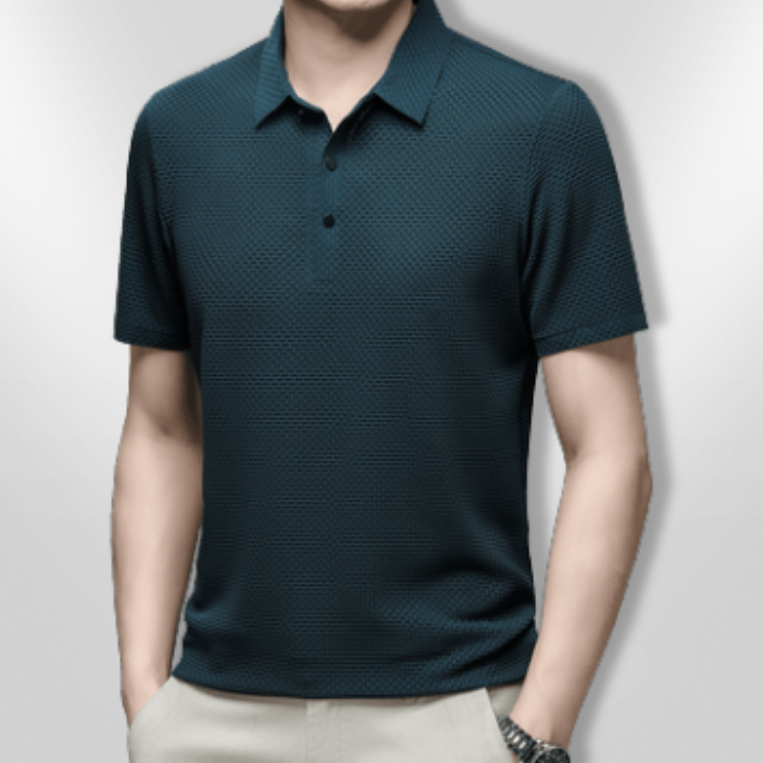 Heren Polo Structuur Slim-Fit Ademend Katoenmix 2