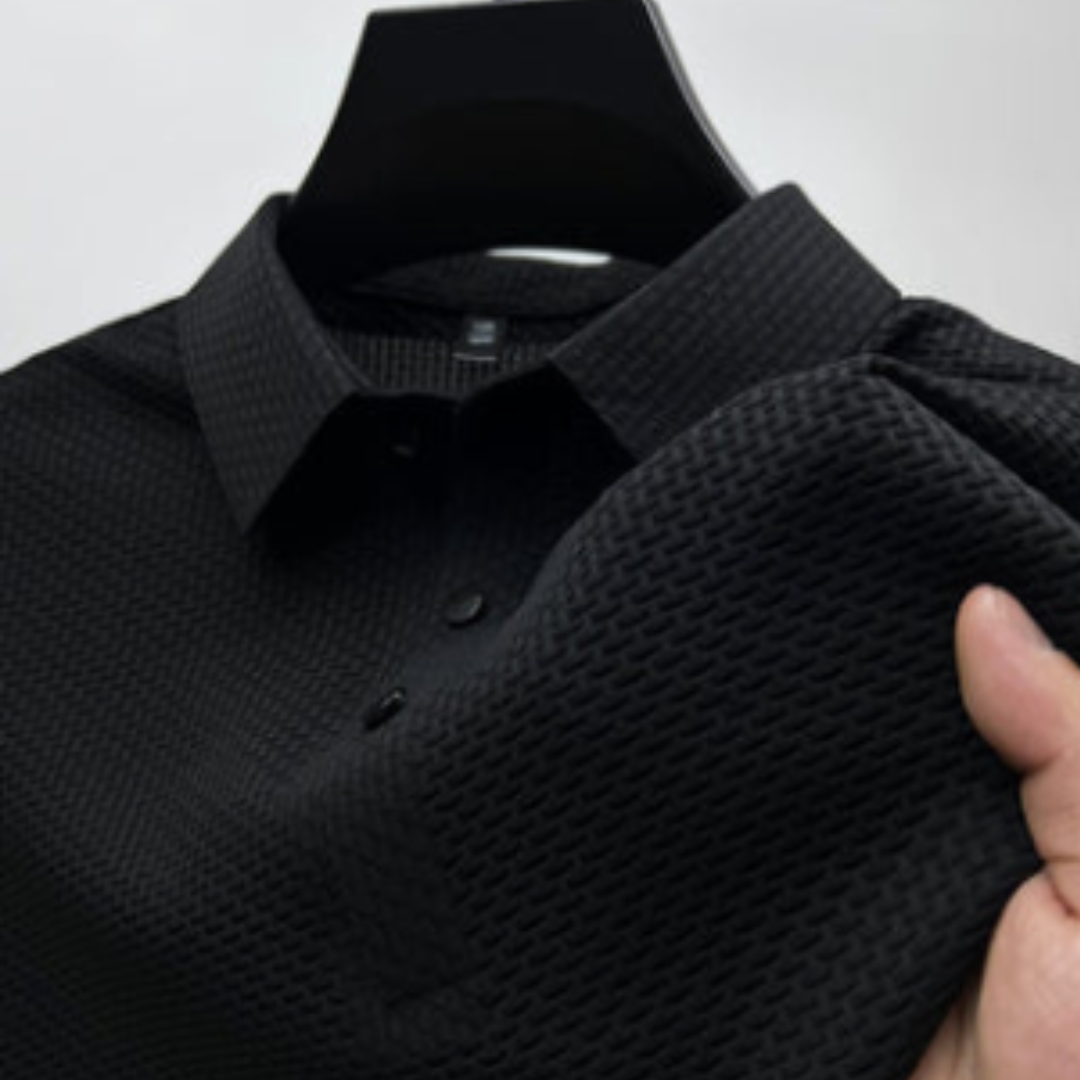 Heren Polo Structuur Slim-Fit Ademend Katoenmix 4