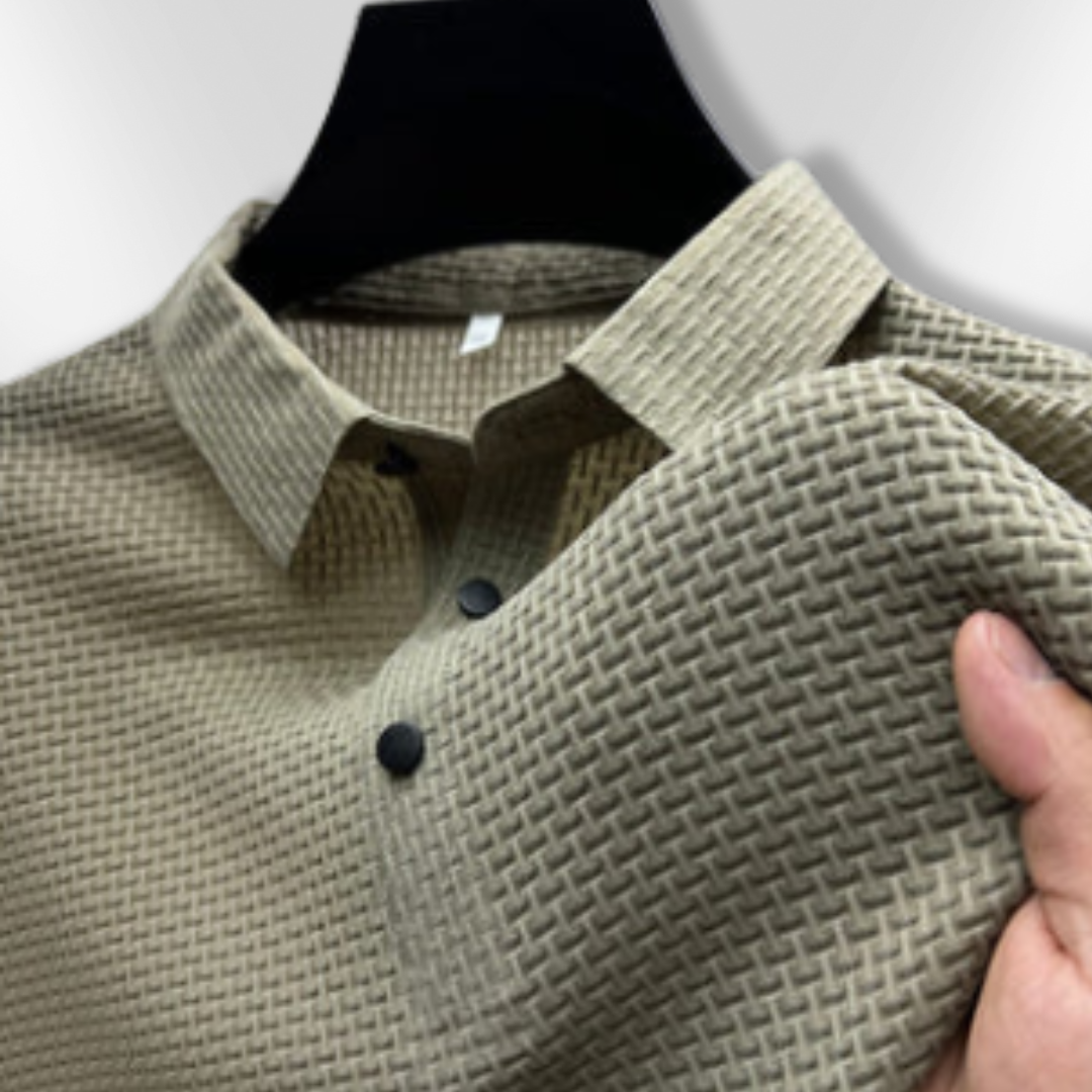 Heren Polo Structuur Slim-Fit Ademend Katoenmix 7