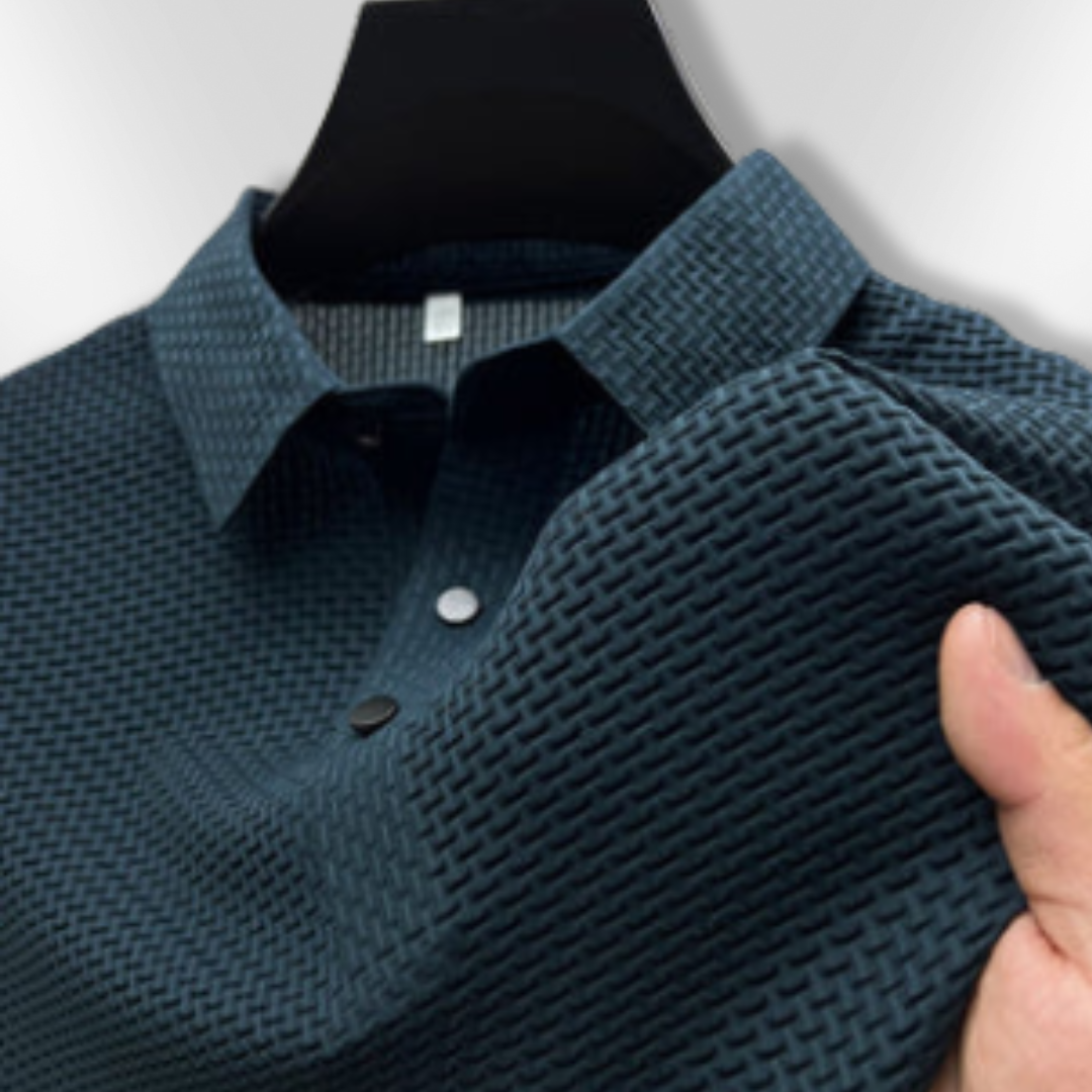 Heren Polo Structuur Slim-Fit Ademend Katoenmix 8