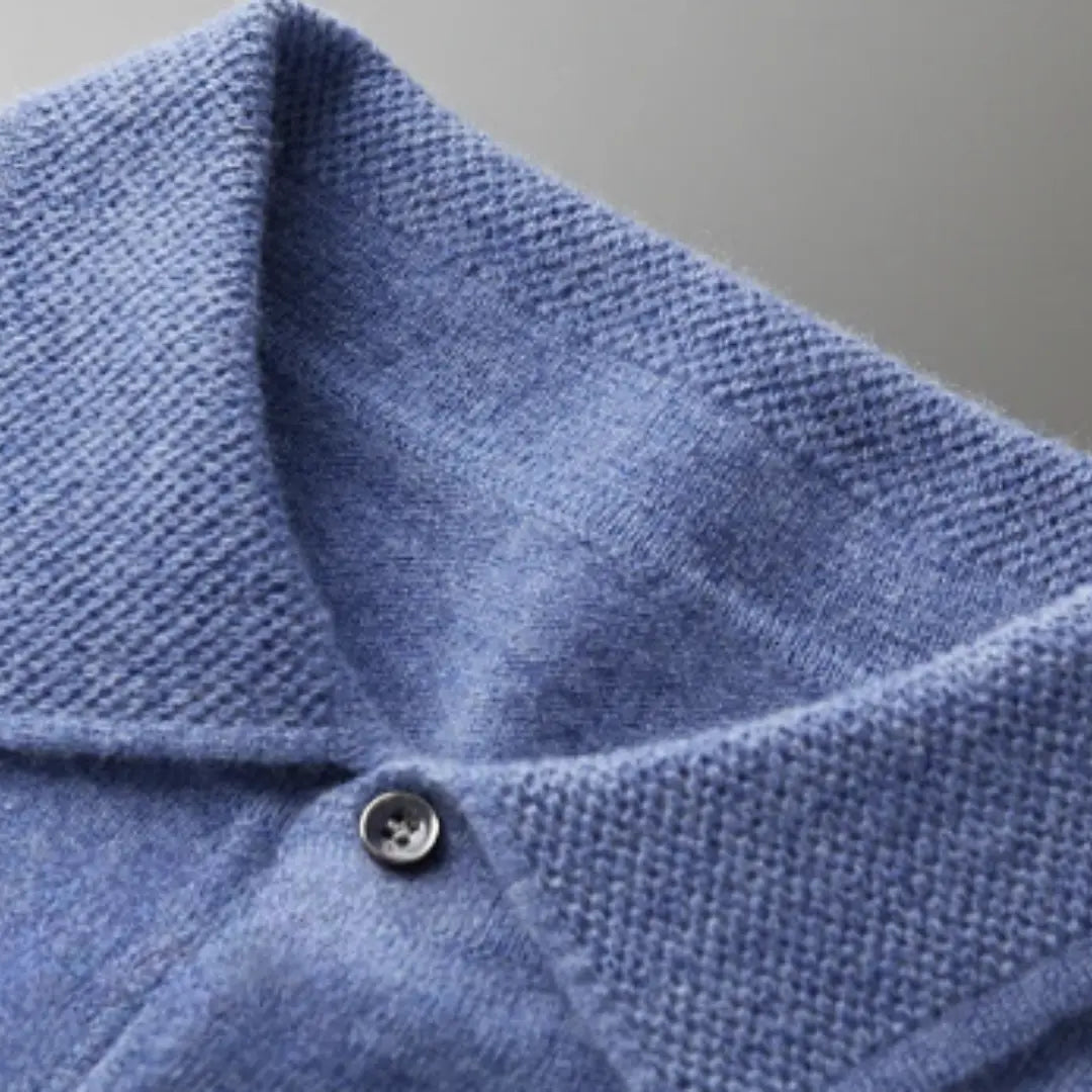 Heren Polo Trui Ronde Hals met Ribbelmouwen 1