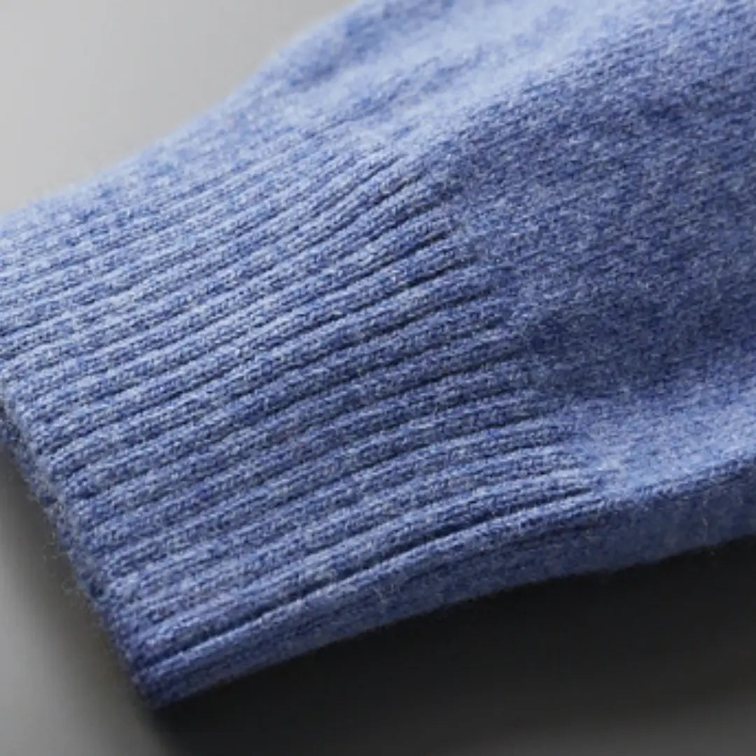 Heren Polo Trui Ronde Hals met Ribbelmouwen 4