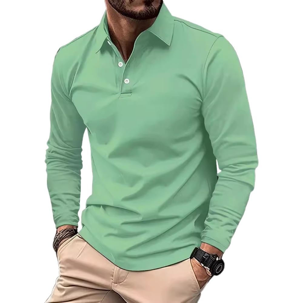 Heren Poloshirt Langarm Klassiek 0