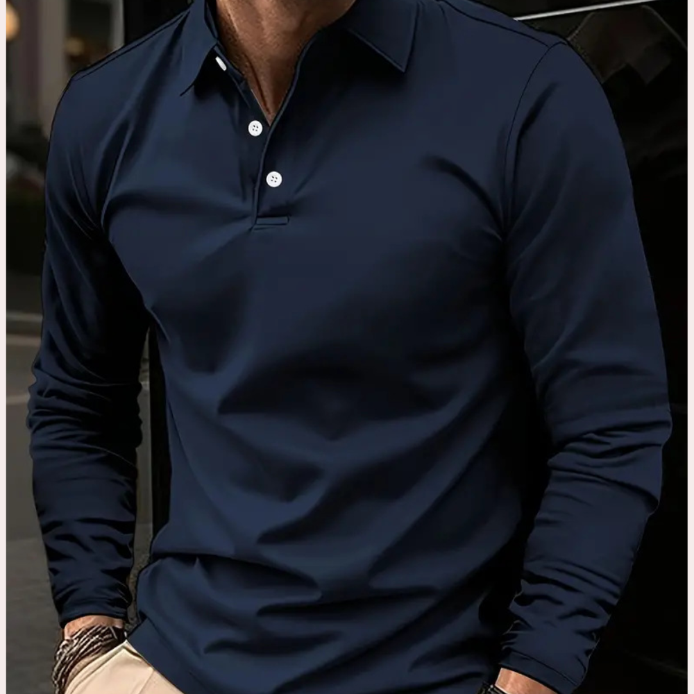 Heren Poloshirt Langarm Klassiek 1