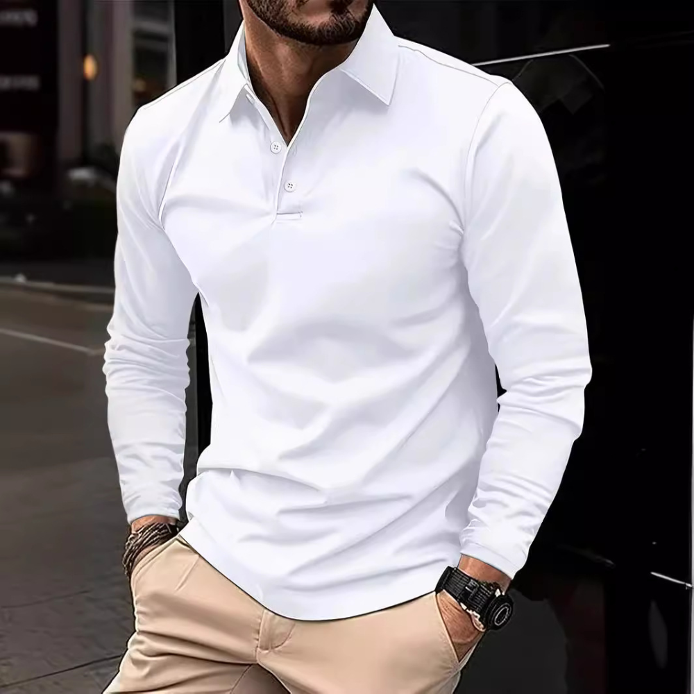 Heren Poloshirt Langarm Klassiek 3