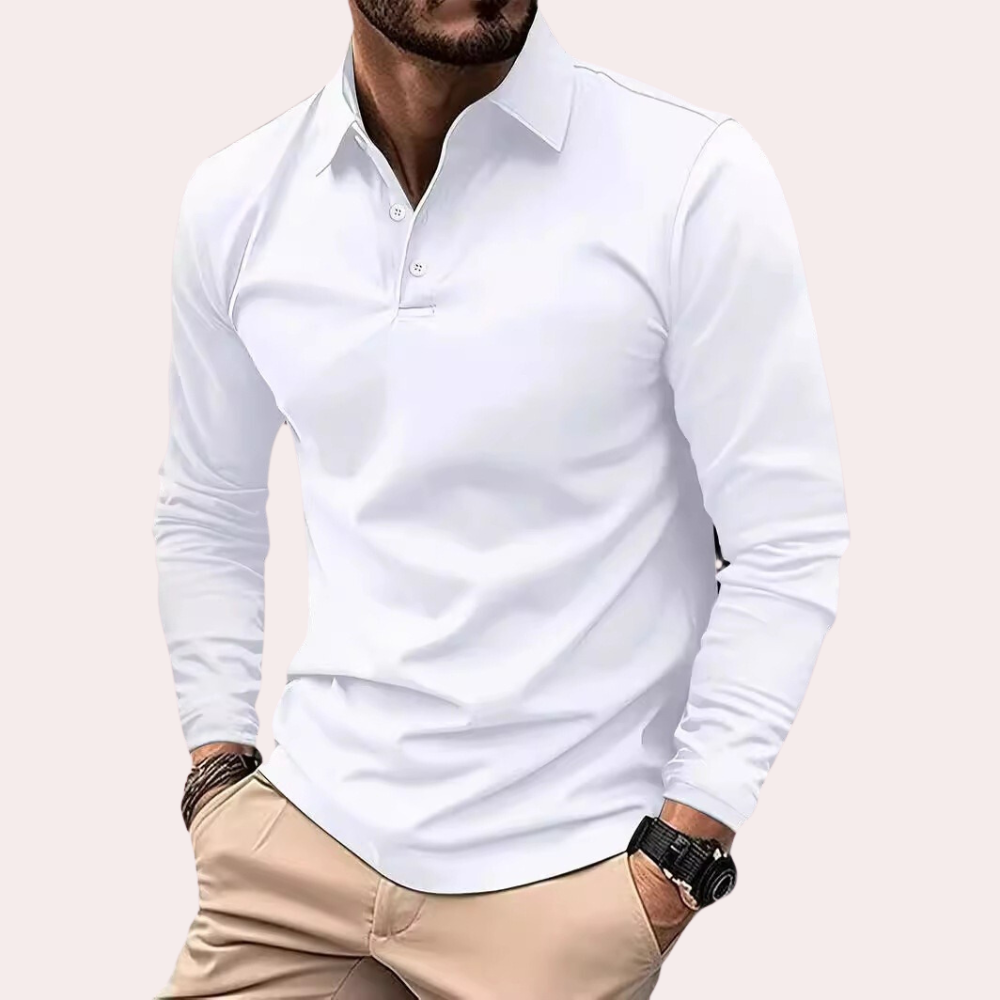 Heren Poloshirt Langarm Klassiek 4