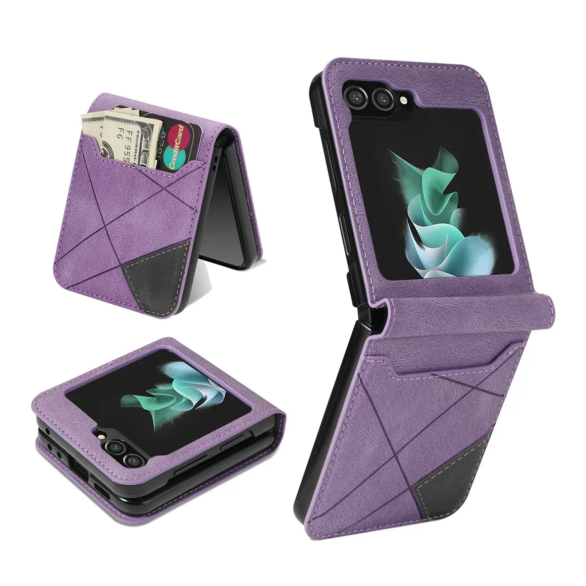 Heren Portemonnee Hoesje met Kaartsleuven voor Samsung Galaxy Z Flip 0