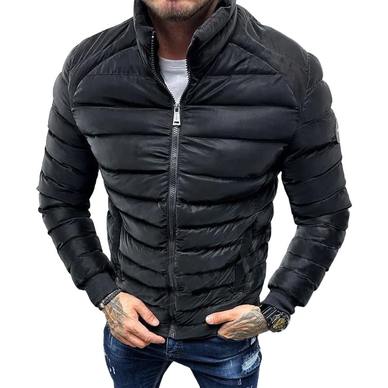 Heren Pufferjack met Hoge Kraag en Aansluitende Stijl 0