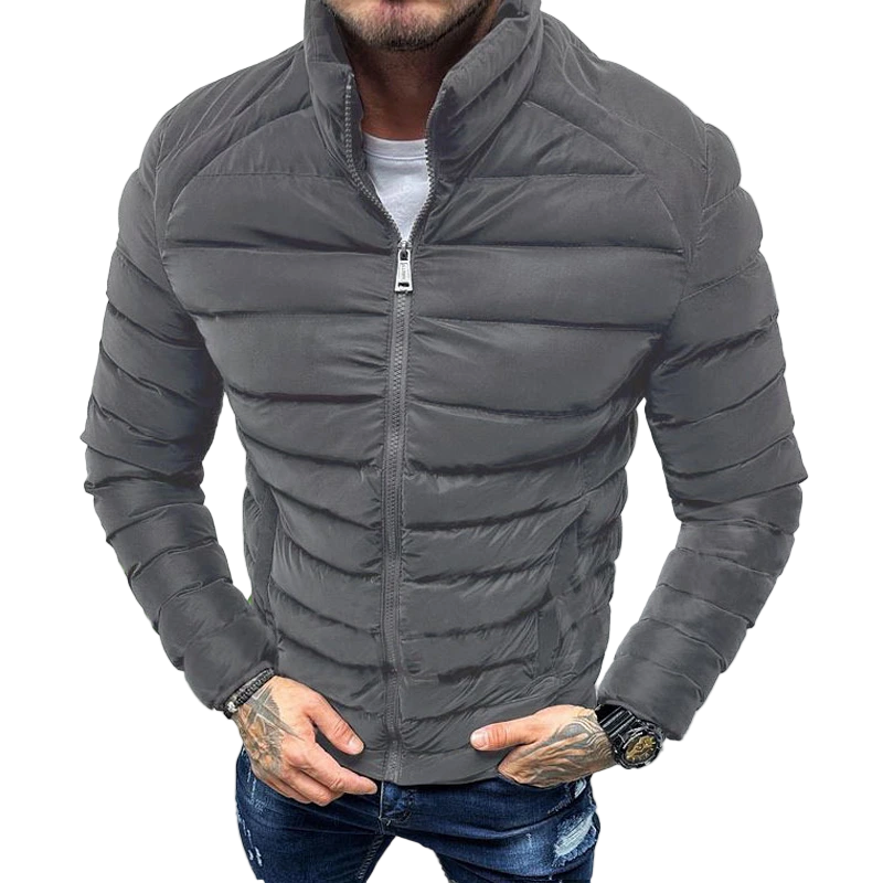 Heren Pufferjack met Hoge Kraag en Aansluitende Stijl 2
