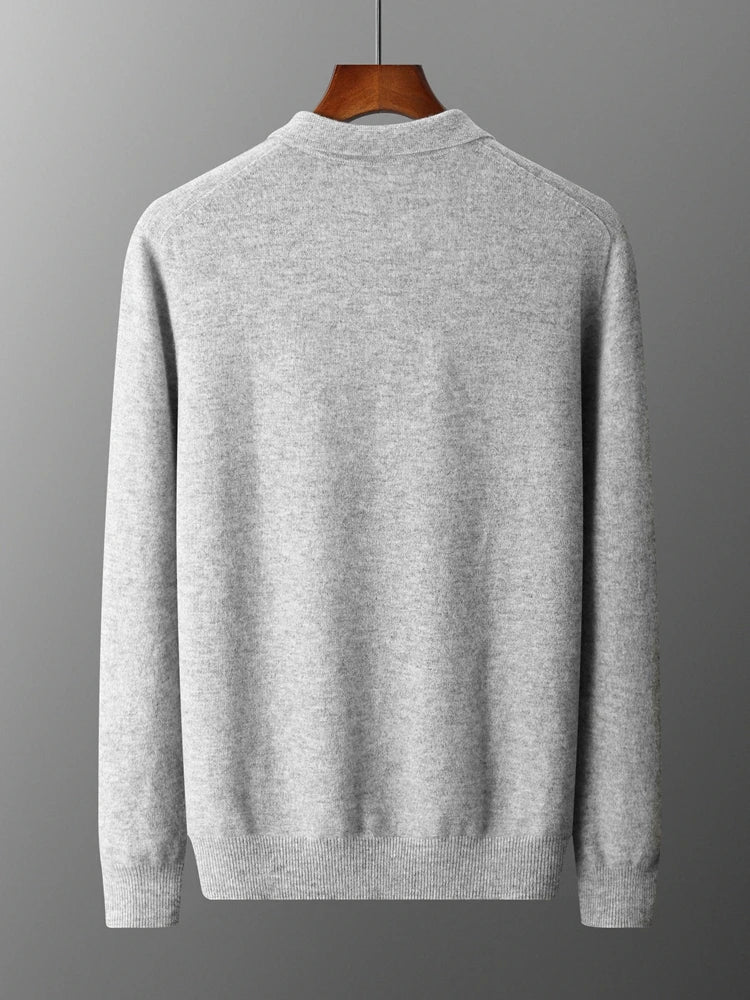 Heren Pullover Katoen Polo Kraag Merino Wol 1