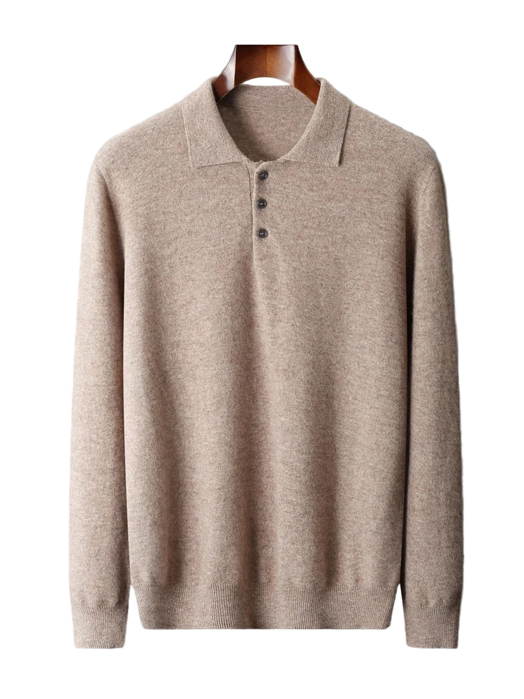 Heren Pullover Katoen Polo Kraag Merino Wol 2