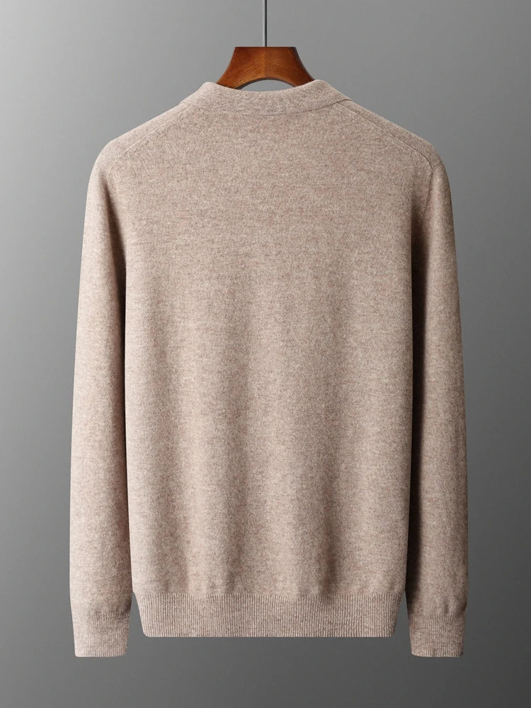 Heren Pullover Katoen Polo Kraag Merino Wol 3