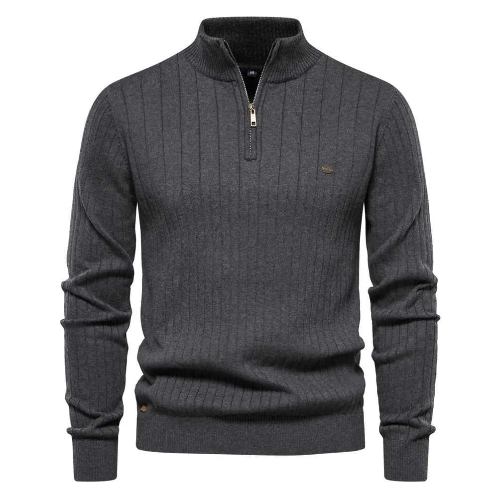 Heren Pullover Trui Rits Casual Katoen 10