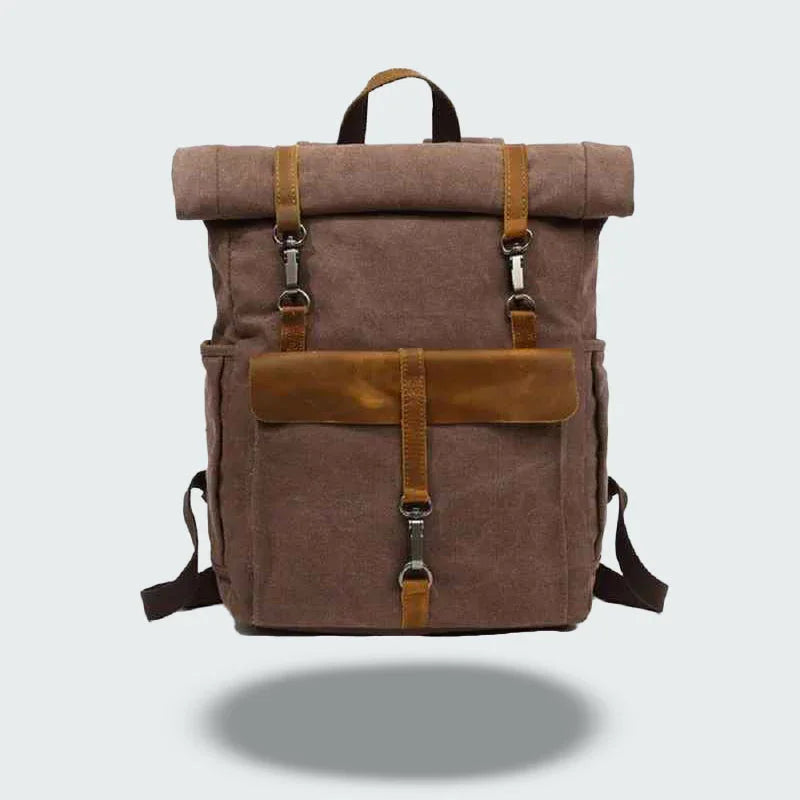 Heren Rugzak Roll Top Vintage Stijl met Laptopcompartiment 2