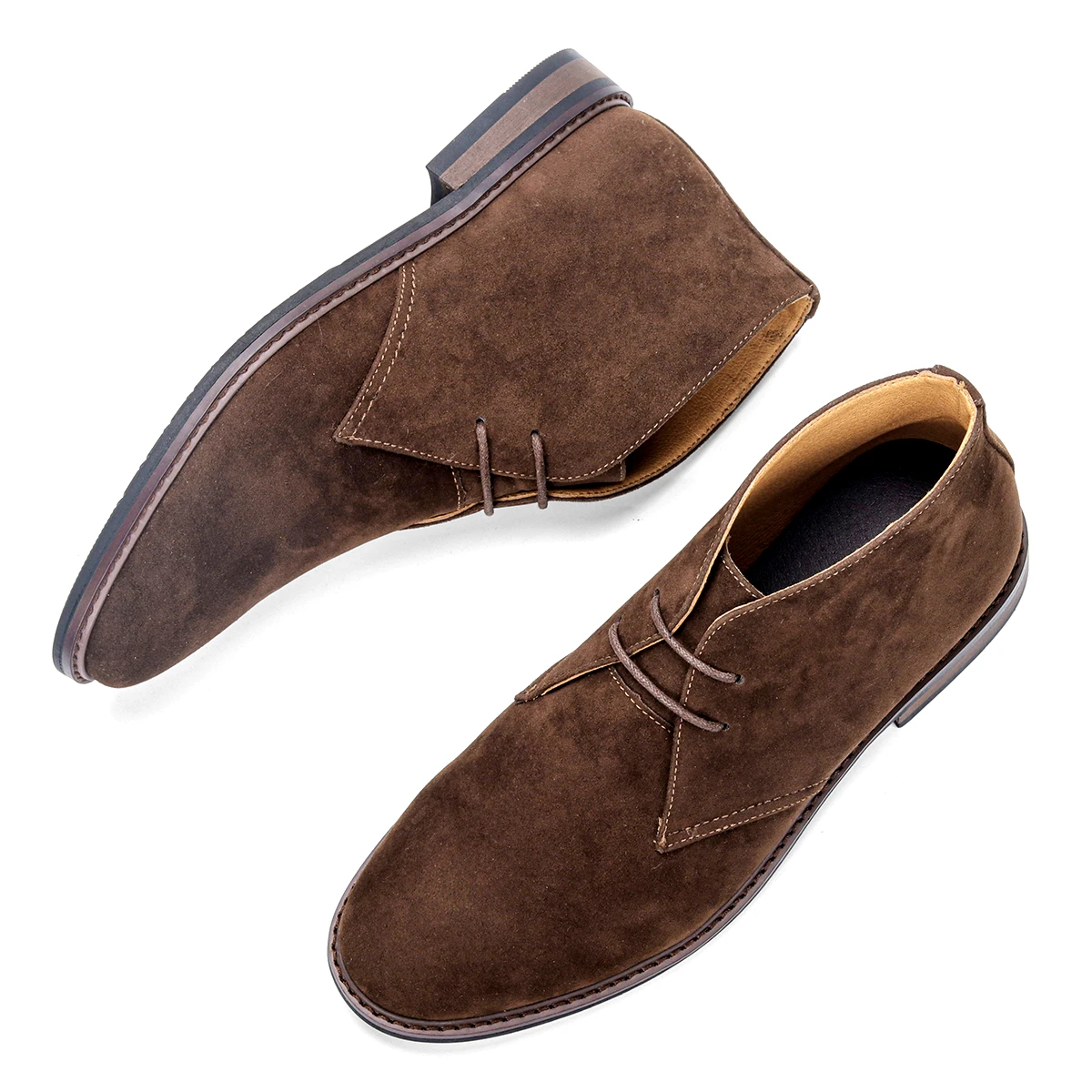 Heren Schoenen Chukka Stövlar van Suède, Bruin, Minimalistisch Ontwerp, Comfortabel voor Diverse Gelegenheden 7