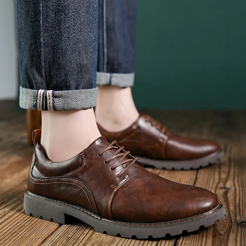 Heren Schoenen Leren Casual British Style 2