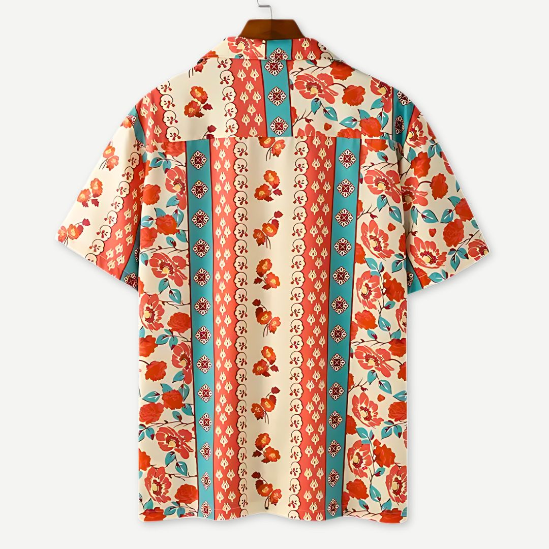 Heren Shirt Met Bloemenprint Ademend Katoen Voor Zomer 1